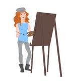 Peintre travaillant à une peinture illustration libre de droits Peintre travaillant à une peinture illustration libre de droits