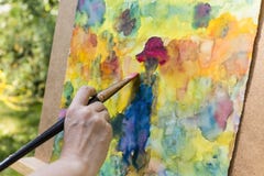 Peinture avec des couleurs d'eau photos libres de droits Peinture avec des couleurs d'eau photos libres de droits