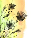 Peinture d'aquarelle Un bouquet des fleurs noires de silhouette des pavots, wildflowers sur un fond d'isolement blanc Aquarelle f illustration de vecteur Peinture d'aquarelle Un bouquet des fleurs noires de silhouette des pavots, wildflowers sur un fond d'isolement blanc Aquarelle f illustration de vecteur
