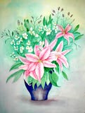 Peinture initiale des lis illustration libre de droits Peinture initiale des lis illustration libre de droits