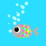 Peixes coloridos na água borbulhada ilustração stock Peixes coloridos na água borbulhada ilustração stock