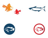 Peixes Logo Template Símbolo criativo do vetor do clube da pesca ou sobre ilustração do vetor Peixes Logo Template Símbolo criativo do vetor do clube da pesca ou sobre ilustração do vetor