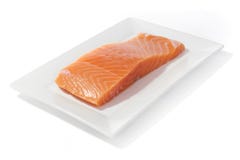 Peixes Salmon no prato foto de stock Peixes Salmon no prato foto de stock