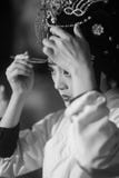 Peking opera actress makeup and comb hair