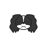 Pekingese, emoji, rozczarowana stubarwna ikona Znaki i symbol ikona mogą używać dla sieci, logo, mobilny app, UI UX ilustracji Pekingese, emoji, rozczarowana stubarwna ikona Znaki i symbol ikona mogą używać dla sieci, logo, mobilny app, UI UX ilustracji