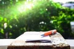 Pen on wooden floors apply to finance royalty free stock photography Pen on wooden floors apply to finance royalty free stock photography