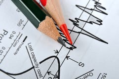 Pencil And Statistical Chart Royalty Free Stock Photo