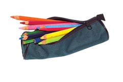 Pencil-case With Pencils. Royalty Free Stock Photography