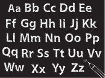 Pencil or charcoal chalk alphabet letter set