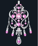 pendant, brooch jewelry with pink pearls and precious stones royalty free illustration pendant, brooch jewelry with pink pearls and precious stones royalty free illustration