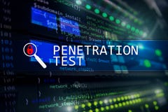 Penetracja test Cybersecurity i dane ochrona Hackera szturmowy zapobieganie Futurystyczny serweru pokój na tle zdjęcia stock Penetracja test Cybersecurity i dane ochrona Hackera szturmowy zapobieganie Futurystyczny serweru pokój na tle zdjęcia stock