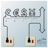 PengarCurrencyElectric linje affär Infographic stock illustrationer PengarCurrencyElectric linje affär Infographic stock illustrationer