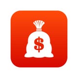 Pengarpåse med rött för symbol för US dollartecken digitalt Arkivbild Pengarpåse med rött för symbol för US dollartecken digitalt Arkivbild