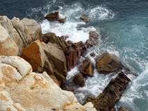Penhasco e oceano de Acapulco fotos de stock Penhasco e oceano de Acapulco fotos de stock