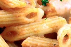 Penne pasta close up