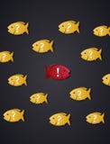 Pensez - art de concept - l'essaim différent de poissons illustration libre de droits Pensez - art de concept - l'essaim différent de poissons illustration libre de droits