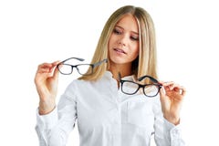 Woman with glasses isolated on white royalty free stock image Woman with glasses isolated on white royalty free stock image