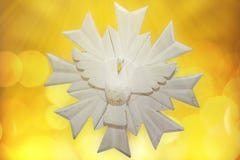 Pentecost, Holy Spirit On Yellow Background Stock Photography