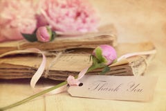 Peonie flowers with vintage papers Stock Image Peonie flowers with vintage papers Stock Image