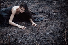 People And Dying Nature. Ecology Concept Stock Images