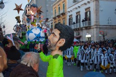 People in the carnival costumes of the football club Juventus stock image People in the carnival costumes of the football club Juventus stock image