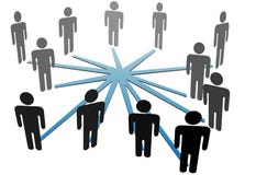 People connect in social media network or business