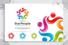 abstract illustration star people crowd vector logo with colorful and modern style concept as a symbol icon royalty free illustration abstract illustration star people crowd vector logo with colorful and modern style concept as a symbol icon royalty free illustration