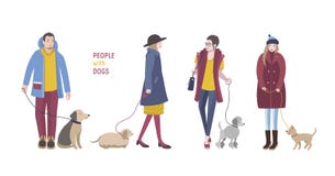 People with dogs stock illustration People with dogs stock illustration