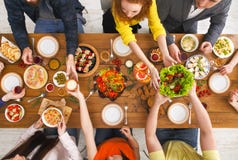 People eat healthy meals at served table dinner party royalty free stock photography People eat healthy meals at served table dinner party royalty free stock photography
