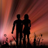 People In A Field Royalty Free Stock Photography People In A Field Royalty Free Stock Photography
