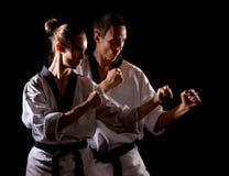 People In Kimono Make Martial Arts Exercise Stock Photo People In Kimono Make Martial Arts Exercise Stock Photo
