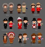 People in national dress. United Kingdom, Canada, United States of America. Eskimos, Aleuts, American Indians. royalty free illustration People in national dress. United Kingdom, Canada, United States of America. Eskimos, Aleuts, American Indians. royalty free illustration