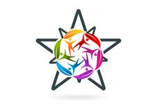 People, natural, star, team work, social, farmer, botany, business symbol, and logo design Stock Illustration People, natural, star, team work, social, farmer, botany, business symbol, and logo design Stock Illustration