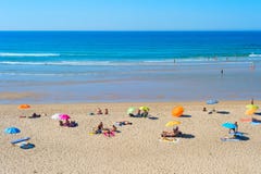People ocean beach. Odeceixe, Portugal royalty free stock image People ocean beach. Odeceixe, Portugal royalty free stock image