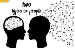 People perceive music differently. Musical talent. Music to goosebumps. Musical gift stock illustration People perceive music differently. Musical talent. Music to goosebumps. Musical gift stock illustration