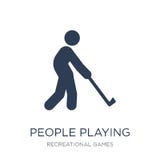 People playing Golf icon icon. Trendy flat vector People playing stock illustration People playing Golf icon icon. Trendy flat vector People playing stock illustration