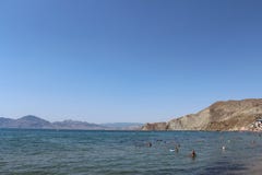 People relax on the sea in Crimea stock photo People relax on the sea in Crimea stock photo