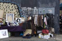 People shop at Old Spitalfields Market in London. A market existed here for at least 350 years stock photos People shop at Old Spitalfields Market in London. A market existed here for at least 350 years stock photos