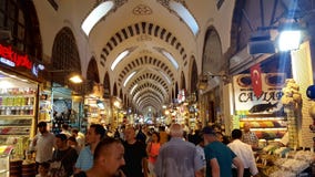 People shopping at Grand Bazaar stock photo People shopping at Grand Bazaar stock photo