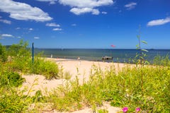 People on the sunny beach of Baltic sea in Sopot, Poland Royalty Free Stock Photo People on the sunny beach of Baltic sea in Sopot, Poland Royalty Free Stock Photo
