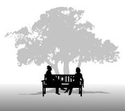 People Talking on a Bench
