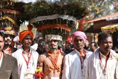 People in traditional India Tribal dresses and enjoying the fair