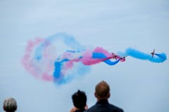 People watching airshow in Leeuwarden, the Netherlands stock images People watching airshow in Leeuwarden, the Netherlands stock images