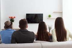 People Watching Tv Royalty Free Stock Photography