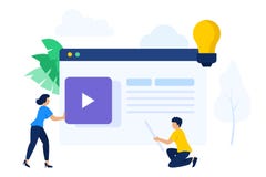 People working together to create website content stock illustration People working together to create website content stock illustration