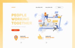 People Working Together Web Page Template stock illustration People Working Together Web Page Template stock illustration