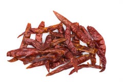 Peperoncino rovente secco isolato su fondo bianco Vista superiore immagine stock libera da diritti Peperoncino rovente secco isolato su fondo bianco Vista superiore immagine stock libera da diritti