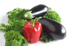 Pepper -aubergine Stock Photography