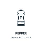 pepper icon vector from gastronomy collection collection. Thin line pepper outline icon vector illustration stock illustration pepper icon vector from gastronomy collection collection. Thin line pepper outline icon vector illustration stock illustration