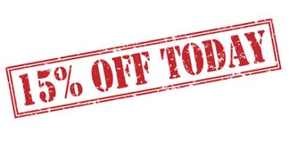 15 percent off today red stamp. Isolated on white background stock illustration 15 percent off today red stamp. Isolated on white background stock illustration
